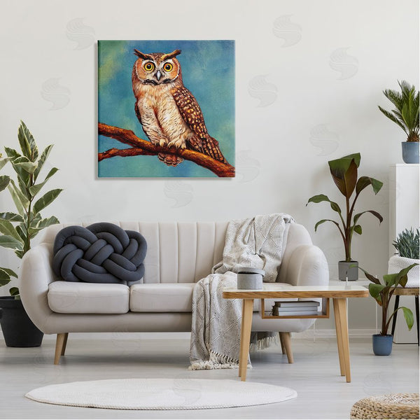 Stupell Industries Alpenglow Workshop | Detailed Owl Painting Nature Wall Art