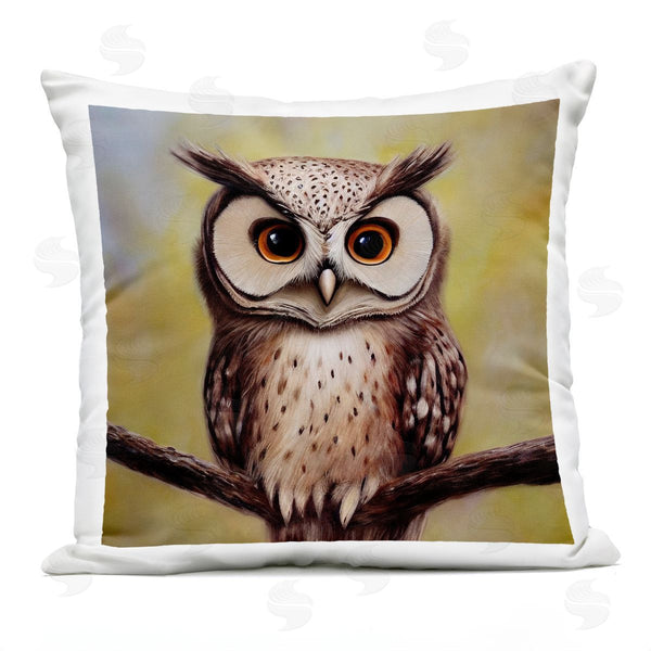Stupell Industries Alpenglow Workshop | Detailed Owl Perched Nature Printed Throw Pillow