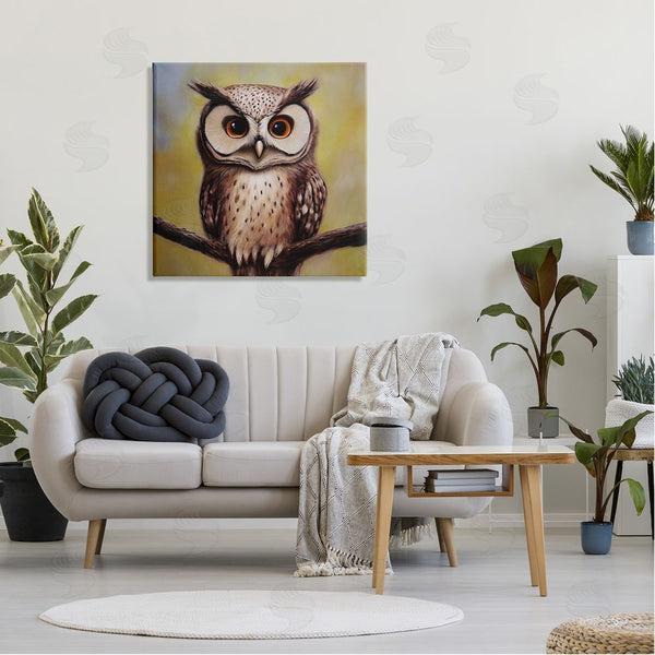 Stupell Industries Alpenglow Workshop | Detailed Owl Perched Wildlife Wall Art