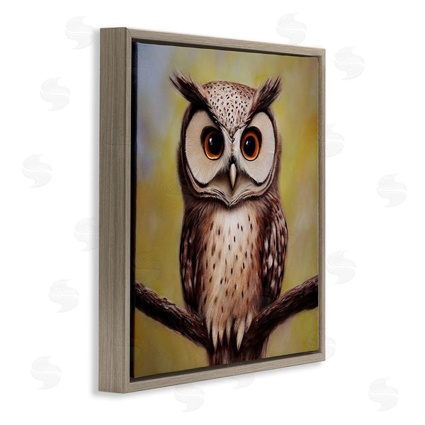 Stupell Industries Alpenglow Workshop | Detailed Owl Perched Wildlife Wall Art