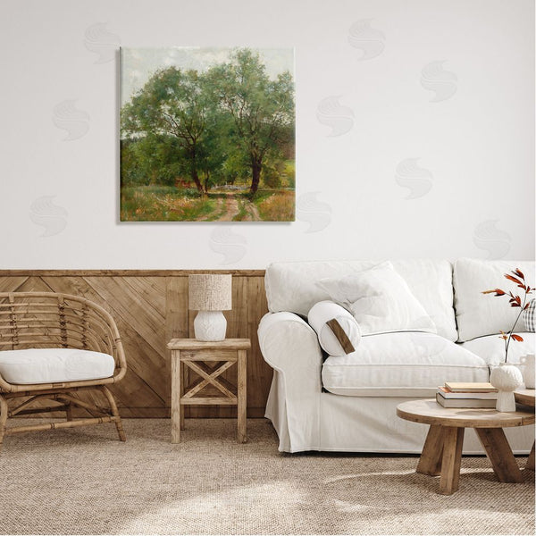 Stupell Industries Alpenglow Workshop | Dirt Road Path Trees Rural Detailed Painting Wall Art