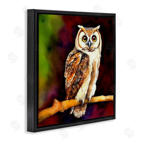 Stupell Industries Alpenglow Workshop | Intense Owl Gazing Perched Wall Art