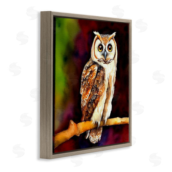 Stupell Industries Alpenglow Workshop | Intense Owl Gazing Perched Wall Art