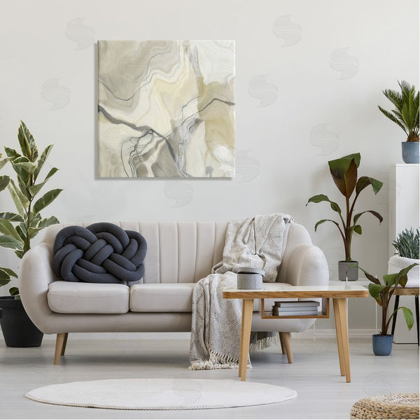 Stupell Industries Alpenglow Workshop | Intricate Abstract Marble Geode Pattern Modern Beige Wall Art