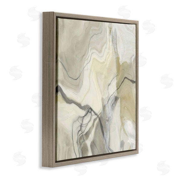 Stupell Industries Alpenglow Workshop | Intricate Abstract Marble Geode Pattern Modern Beige Wall Art