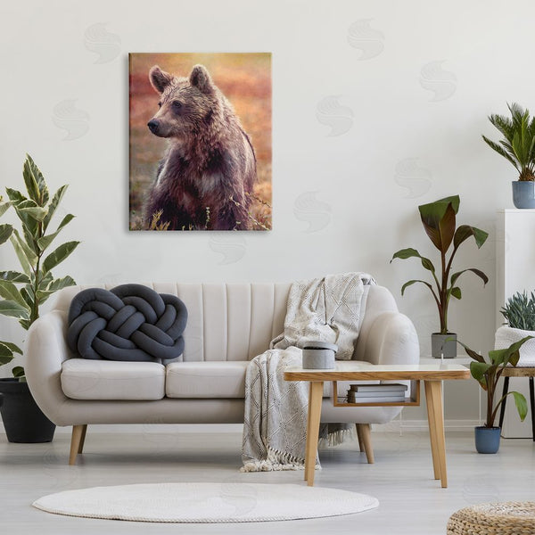Stupell Industries Alpenglow Workshop | Majestic Baby Bear Warm Sunlit Forest Habitat Wall Art