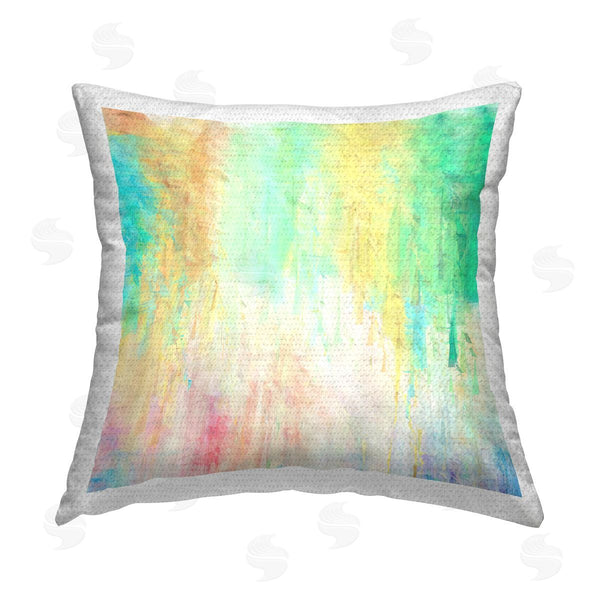 Stupell Industries Alpenglow Workshop | Modern Rainbow Abstract Composition Printed Throw Pillow
