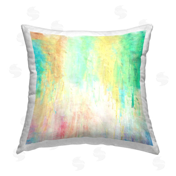 stupell industries Alpenglow Workshop | Modern Rainbow Abstract Composition Printed Throw Pillow