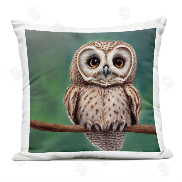 Stupell Industries Alpenglow Workshop | Owl Gazing Perched Branch Printed Throw Pillow