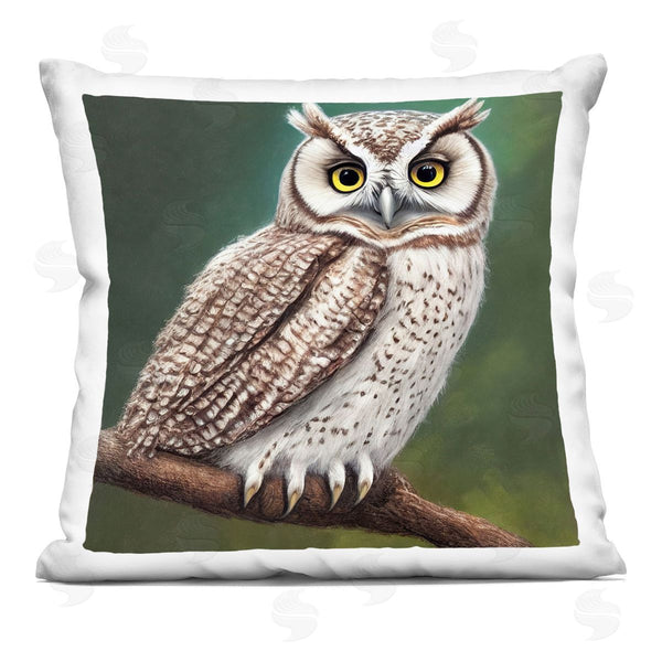 stupell industries Alpenglow Workshop | Owl Wildlife Nature Scene Printed Throw Pillow