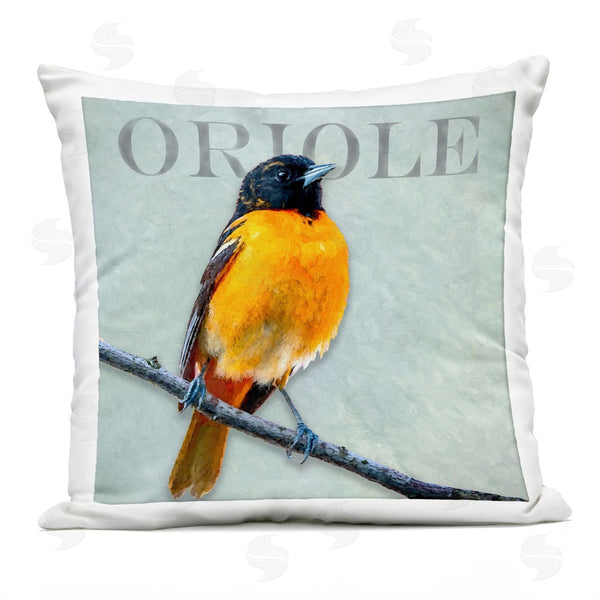 Stupell Industries Alpenglow Workshop | Perched Oriole Bird Wildlife Animal Printed Throw Pillow