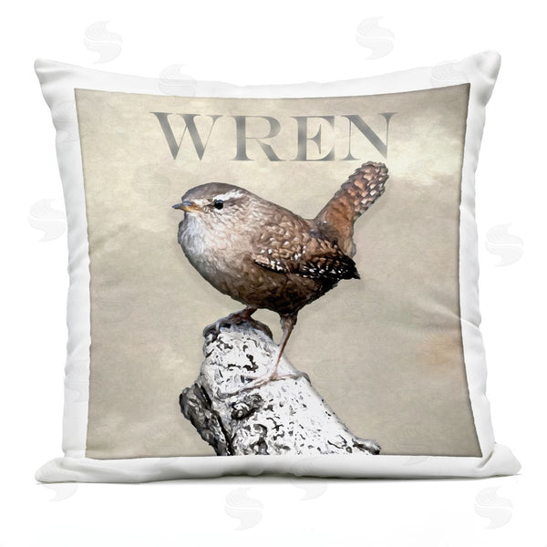 Stupell Industries Alpenglow Workshop | Perched Wren Bird Nature Branch Printed Throw Pillow