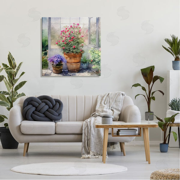 Stupell Industries Alpenglow Workshop | Summer Greenhouse Garden Blooms Wall Art