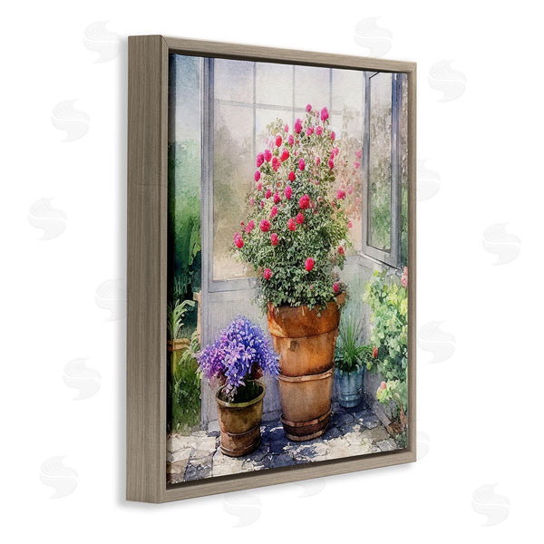 Stupell Industries Alpenglow Workshop | Summer Greenhouse Garden Blooms Wall Art