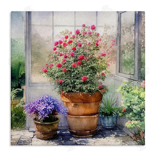 stupell industries Alpenglow Workshop | Summer Greenhouse Garden Blooms Wall Art