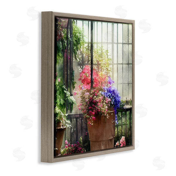 Stupell Industries Alpenglow Workshop | Sunlit Potted Plants Greenhouse Wall Art