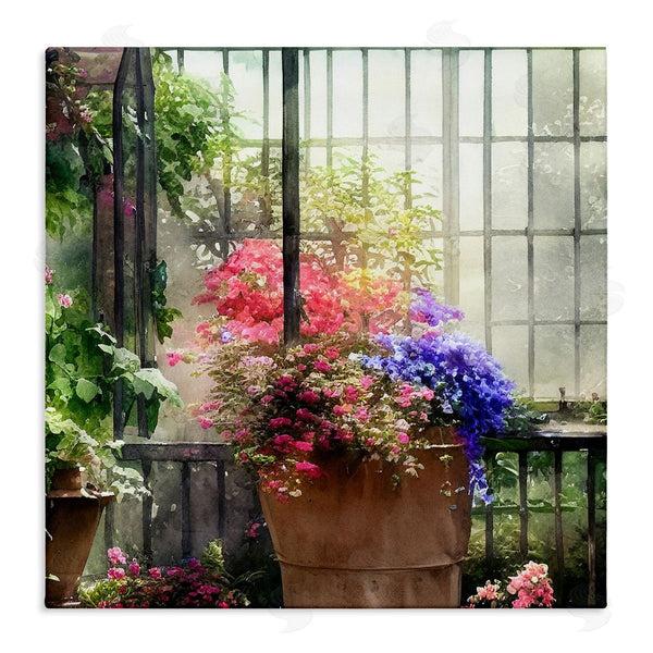stupell industries Alpenglow Workshop | Sunlit Potted Plants Greenhouse Wall Art