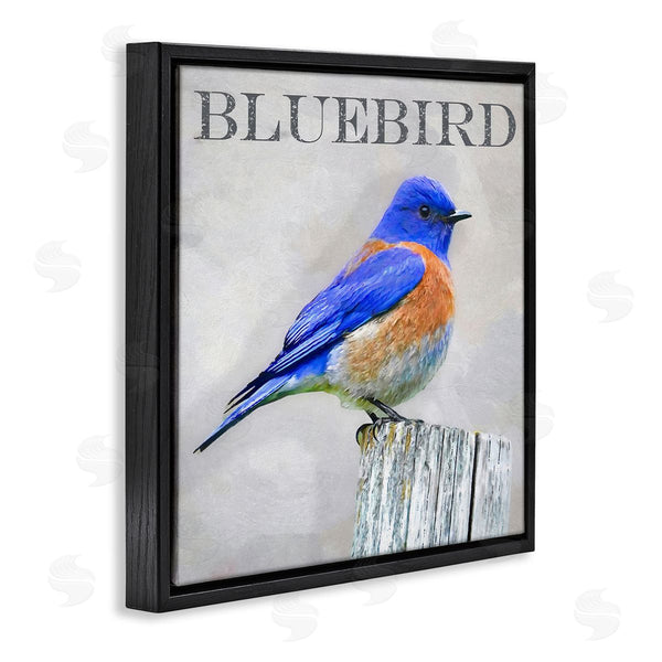 Stupell Industries Alpenglow Workshop | Vivid Bluebird Standing Birch Tree Rustic Text Wall Art