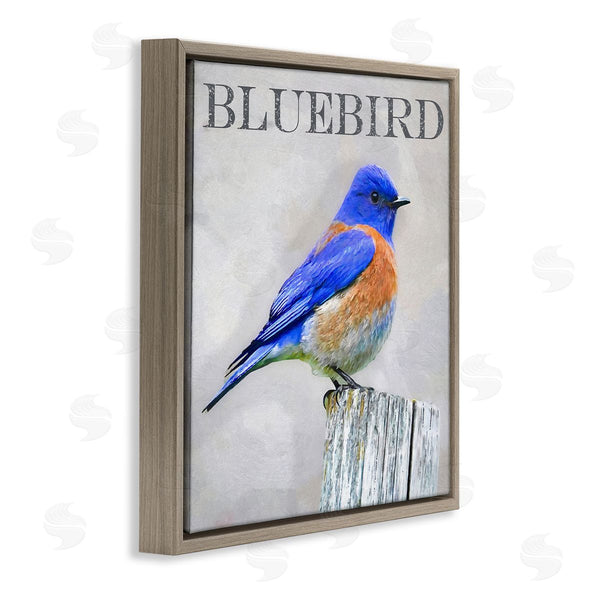 Stupell Industries Alpenglow Workshop | Vivid Bluebird Standing Birch Tree Rustic Text Wall Art