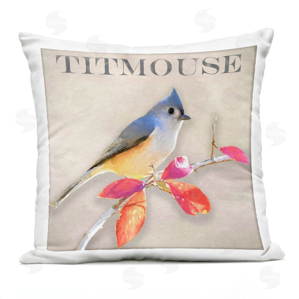 Stupell Industries Alpenglow Workshop | Vivid Titmouse Bird Perched Nature Printed Throw Pillow