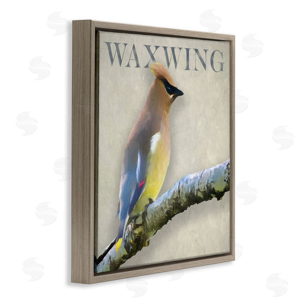 Stupell Industries Alpenglow Workshop | Waxwing Bird Perched Wildlife Breed Typography Wall Art