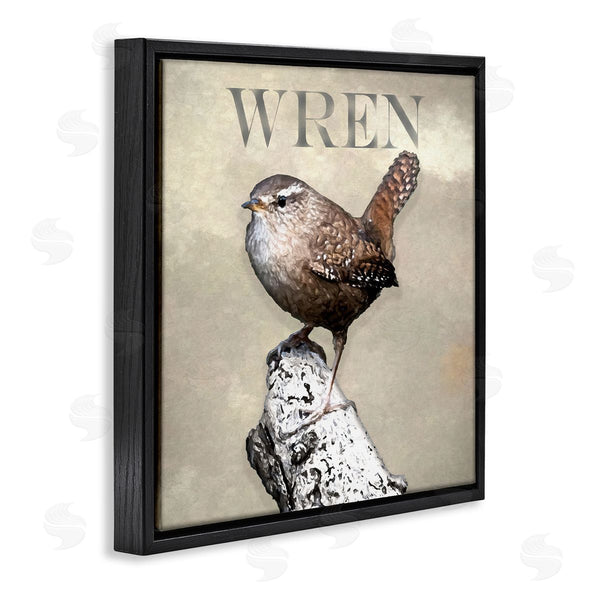 Stupell Industries Alpenglow Workshop | Wren Bird Standing Casual Nature Breed Typography Wall Art