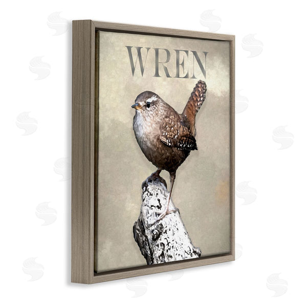 Stupell Industries Alpenglow Workshop | Wren Bird Standing Casual Nature Breed Typography Wall Art