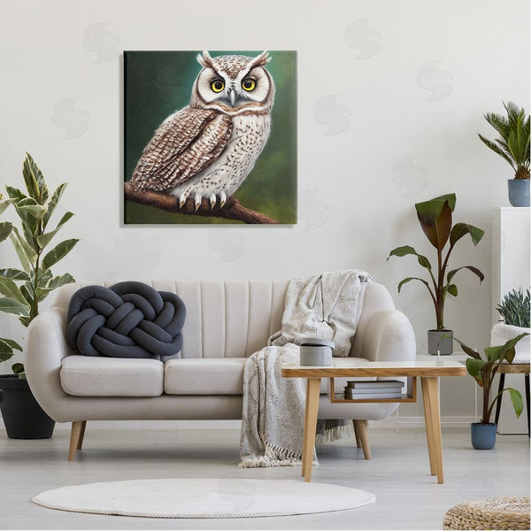 Stupell Industries Alpenglow Workshop | Yellow Eyed Owl Gaze Wall Art