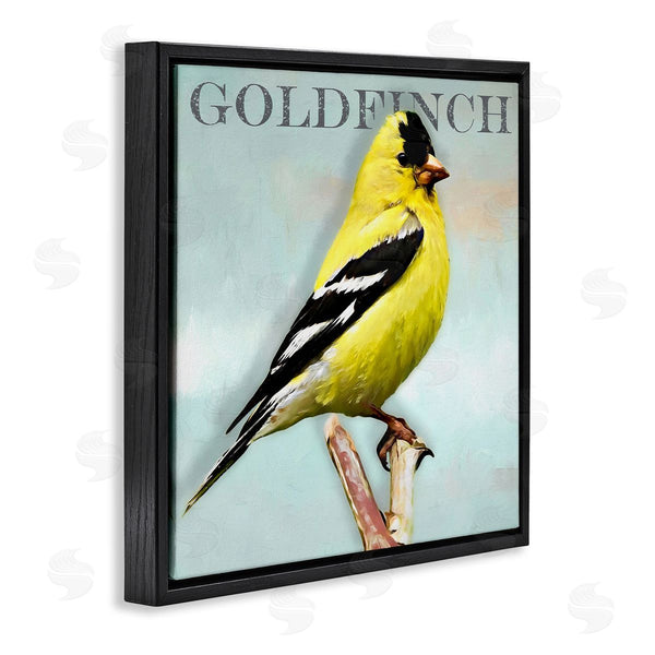 Stupell Industries Alpenglow Workshop | Yellow Goldfinch Bird Portrait Rustic Text Typography Wall Art