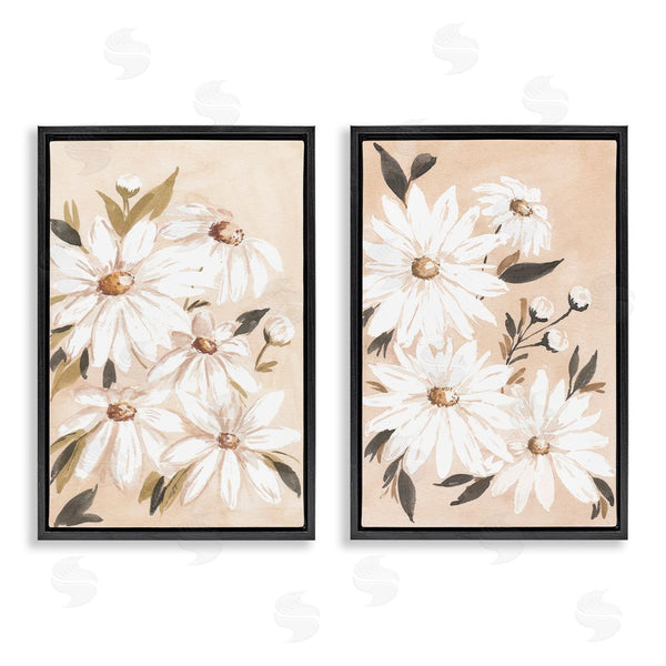 Stupell Industries Amanda Cook | White Daises On Peach Wall Art