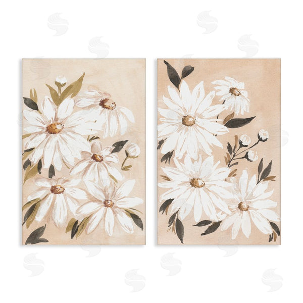 stupell industries Amanda Cook | White Daises on Peach Wall Art