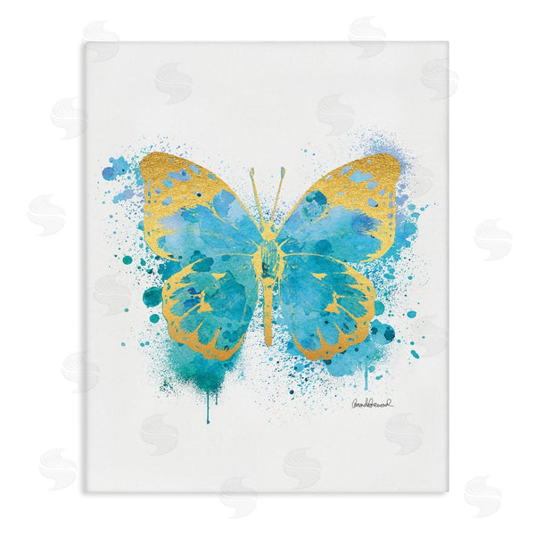 stupell industries Amanda Greenwood | Abstract Butterfly Blue Paint Splatter