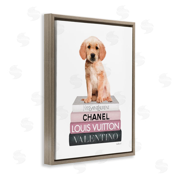 Stupell Industries Amanda Greenwood | Adorable Puppy On Pink Books