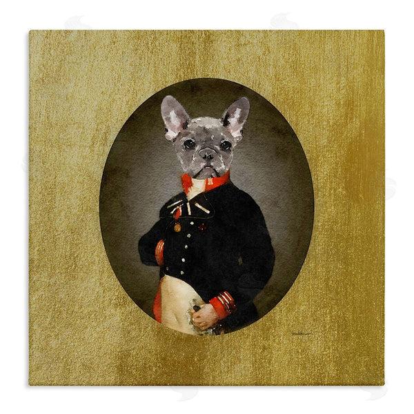 stupell industries Amanda Greenwood | Antique Style Dog Portrait Wearing Military Suit Wall Art
