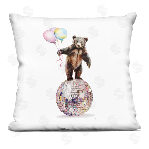 stupell industries Amanda Greenwood | Bear & Balloons Disco Printed Throw Pillow