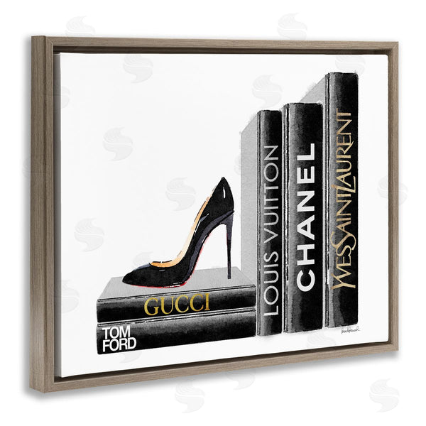 Stupell Industries Amanda Greenwood | Black Book Shelf With Stilettos