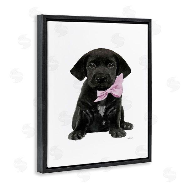 Stupell Industries Amanda Greenwood | Black Puppy Pink Bow