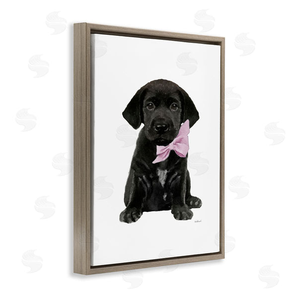 Stupell Industries Amanda Greenwood | Black Puppy Pink Bow