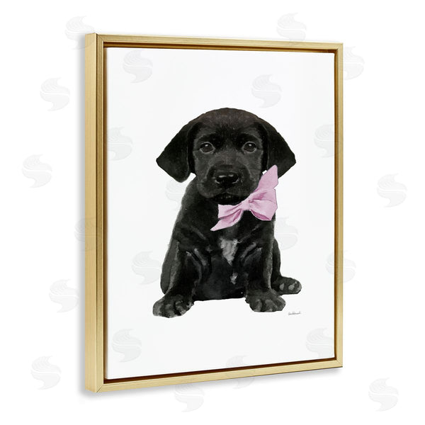 Stupell Industries Amanda Greenwood | Black Puppy Pink Bow