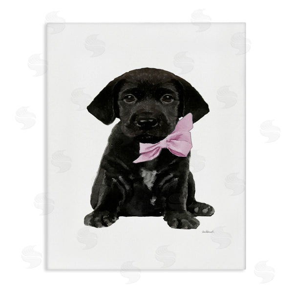 stupell industries Amanda Greenwood | Black Puppy Pink Bow