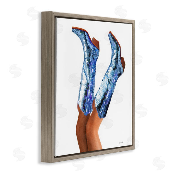 Stupell Industries Amanda Greenwood | Blue Glam Cowgirl Boots