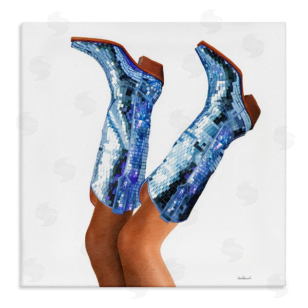 Stupell Industries Amanda Greenwood | Blue Glam Cowgirl Boots