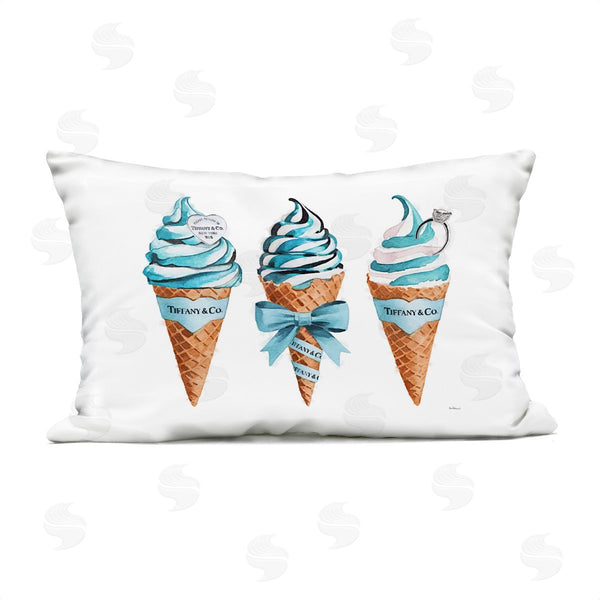 Stupell Industries Amanda Greenwood | Blue Glam Ice Cream Cones Printed Throw Pillow