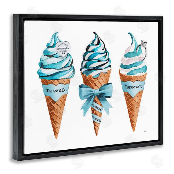 Stupell Industries Amanda Greenwood | Blue Glam Ice Cream Cones Wall Art