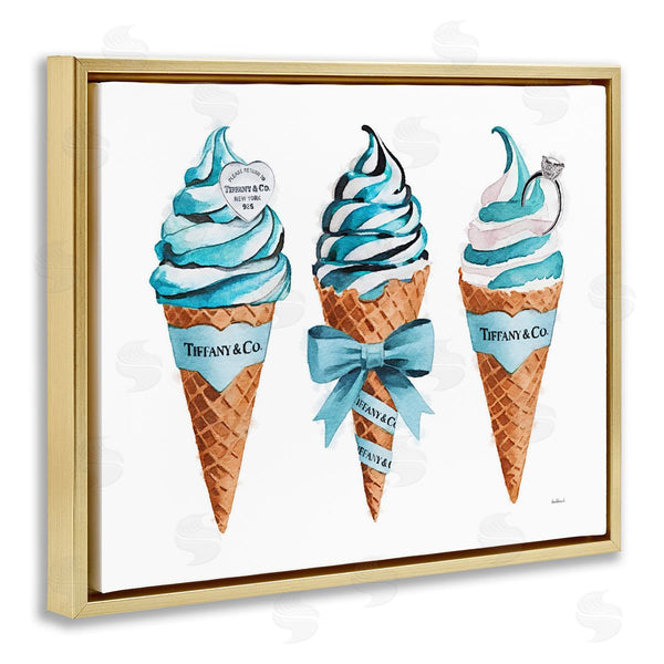 Stupell Industries Amanda Greenwood | Blue Glam Ice Cream Cones Wall Art