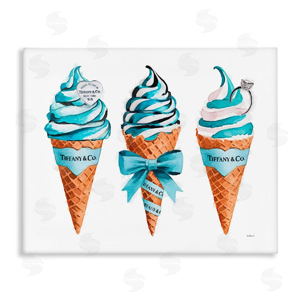 stupell industries Amanda Greenwood | Blue Glam Ice Cream Cones Wall Art