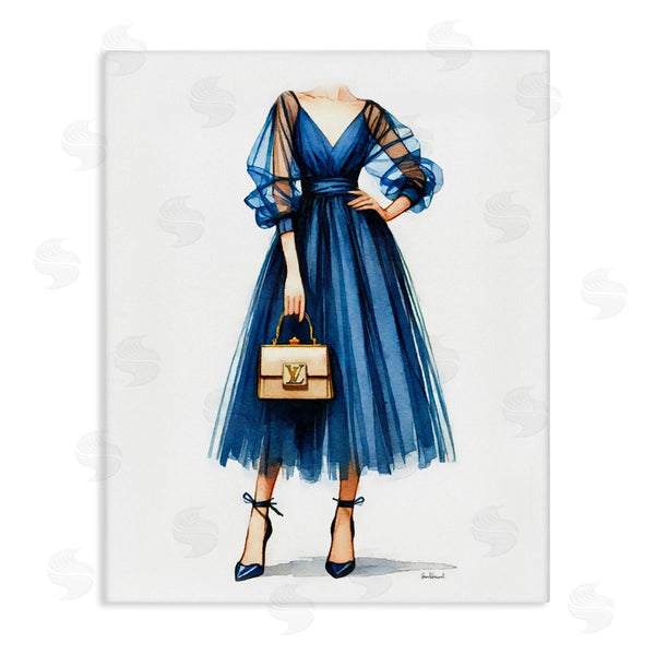 stupell industries Amanda Greenwood | Blue Gown Fashion Girl Wall Art