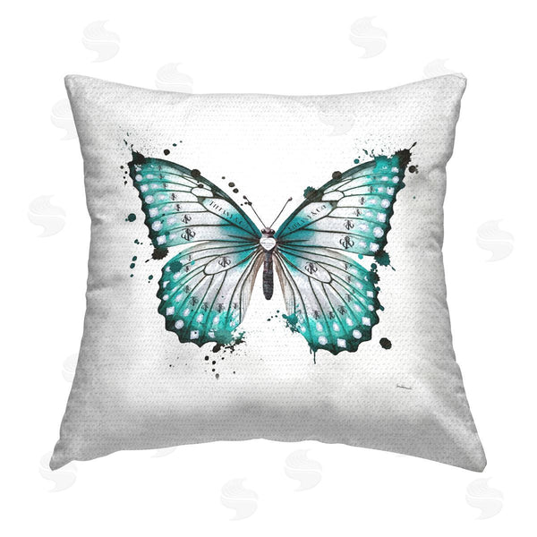 Stupell Industries Amanda Greenwood | Blue Modern Butterfly Printed Throw Pillow