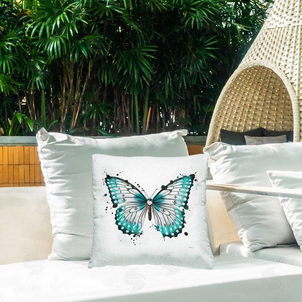 Stupell Industries Amanda Greenwood | Blue Modern Butterfly Printed Throw Pillow