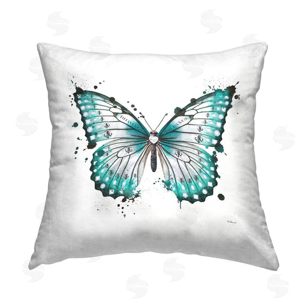 stupell industries Amanda Greenwood | Blue Modern Butterfly Printed Throw Pillow